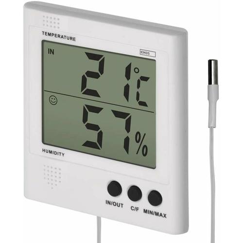 Emos - Digitales Thermometer und Hygrometer, Aussenthermometer, Innenthermometer mit 2m