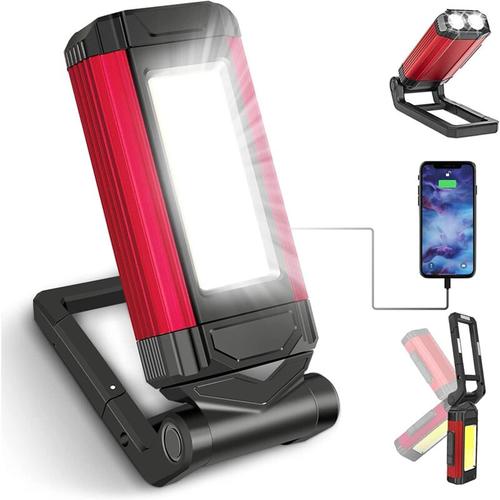 Leistungsstarke wiederaufladbare Arbeitsleuchte, LED-Arbeitsleuchte, Werkstattlampe mit Magnetfuß,