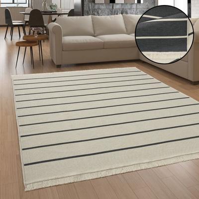 Paco Home Teppich Wohnzimmer Boho Waschbar Bis 30 Grad Skandinavisch Mit Fransen Wendbar 80x150 cm, Image