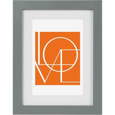 Woltu - Bilderrahmen mit Papier-Passepartout aus Holz grau 30x40cm Image