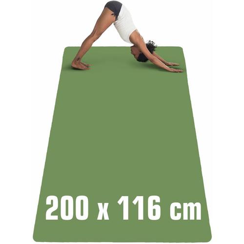 Eyepower - 200x116 Extra Large Yoga Mat 6mm Non Slip - Wide Home Gym Mat - Gymnastics Mat - grün