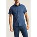 Tech Slim Fit Dot Print Short Sleeve Performance Button-up Shirt