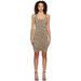 Beige Ruched Minidress