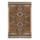 Tapis kilim laine vintage motif ethnique chic multicolore 140x200