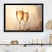 Design Art Minimalism Champagne Glasses Collage - Wine & Champagne Wall Decor Metal in Yellow | 24 H x 32 W x 1 D in | Wayfair FDP108197-32-24-BK