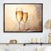 Design Art Minimalism Champagne Glasses Collage - Wine & Champagne Wall Decor Plastic in Yellow | 34 H x 44 W x 1.5 D in | Wayfair
