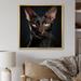 Design Art Oriental Elegance Black Cat Portrait I - Cat Canvas Wall Art Canvas, Cotton in Black/Yellow | 24 H x 24 W x 1 D in | Wayfair
