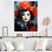 Design Art Crimson Carter Portrait - Portrait Canvas Wall Art_105750 Plastic in Blue/Red/White | 44 H x 34 W x 1.5 D in | Wayfair PT105750-34-44