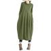 VBARHMQRT Female Vintage Dress for Women Ladies Retro Solid Color Half Turtleneck Temperament Long Skirt Stitching Long Sleeve Dress Green Dresses for Women 2024 Pinafore Dress for Women