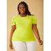 Plus Size Crystal Embellished Pleated Tee