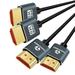 Ultra Thin HDMI Cables 3.3FT 2 Pack Slim & Flexible Soft 8K 4K HDMI to HDMI Cable (HDMI Cord) Support