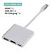 4K Type C to HDMI USB 3.0 VGA PD Adapter Multiport Adapter HDMI-compatible Hub for Macbook Samsung Huawei Xiaomi Silver 3 in 1