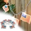 Independence Day Solar Outdoor Lights 10 Count Red And Blue Patriotic American Flag 4th Of July White Wire Led For Bedroom Strip Night Light String