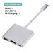 4K Type C to HDMI-compatible USB 3.0 VGA PD Adapter Multiport Adapter HDMI-compatible Hub for Macbook Samsung Huawei Xiaomi Silver 3 in 1