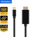 Mini DP to HDMI 4K cable 3M 10FT Ulrta long Thunderbolt Mini DisplayPort to HDMI cable 4K for Apple Macbook Pro air mini Dell black 1.8m