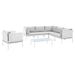 Modway Harmony 7 Piece Sectional Seating Group w/ Sunbrella Cushions Metal in Gray | Outdoor Furniture | Wayfair 665924531704