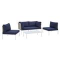 Modway Harmony 4 Piece Sofa Seating Group w/ Sunbrella Cushions Metal in Blue | Outdoor Furniture | Wayfair 665924531117