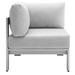 Modway Shore Patio Chair w/ Sunbrella Cushions Metal in Gray | 23.5 H x 27.5 W x 27.5 D in | Wayfair 665924529930