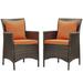 Modway Conduit Patio Dining Armchair w/ Cushion Plastic/Resin in Brown | Wayfair 665924529626