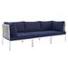 Modway 97.5 Wide Outdoor Sofa & Chaise Metal in Blue | Wayfair 665924532275