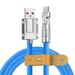 180 Rotatable Zinc Alloy Braided Micro USB Mobile Phone Data Cables 120W 6A Quick Charging Wire Cord for Android IPhone Samsung Blue 1m