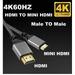 Nylon HD 4K@60HZ Compatible V2.0 HDMI TO HDMI MINIHDMI MICROHDMI MINI MICRO Extension Male to Male Cable 1M/1.5M/2M/3M/5M/10m Mini HDMI 2m