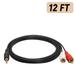 3.5mm to RCA Cable 2RCA to AUX Cord 2-RCA to 3.5mm Adapter Stereo Audio Y-Cable[12 Feet 726-AB]