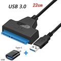 USB 3.0 to SATA Cable USB C to SATA III Hard Drive Adapter UP To 6Gbps Support 2.5 HDD SSD Hard Drive 22 Pin Sata III for PC USB3.0 Type-c 22cm