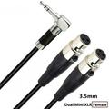 Dual Mini 3Pin XLR Male & Female to 3.5mm 1/8 TRS Male Plug Audio Y Cable Cord 0.5m 1.8m For Camera SLR camera microphone 3.5mm to Dual Female 1m