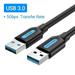 USB Male to Male Extension Cable 2.0 3.0 High Speed Data Transfer USB Cable Extender for Radiator Car Speaker HD Webcom Black CON 3.0 1.5m