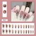 Tsseiatte Chinese Nails Set Cute Natural Vintage Ink Rose Long False Nail with Glue Full Cover Nail Tips for Women Manicure Kit