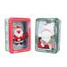 Christmas Tin Box Card Holder Tins Cookie 2 Pcs Tinplate Storage Iron Metal Container with Lid Boxes