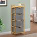 Latitude Run® Bathroom 3 Tiers Rayon from Bamboo Laundry Basket Linen Hamper Storage Shelf Wood in Brown | 47.7 H x 17.4 W x 12.6 D in | Wayfair