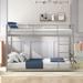 Isabelle & Max™ Twin Over Twin Metal Bunk Bed w/ Ladder & Full-Length Guardrail Metal in Gray | 53.5 H x 41.3 W x 77.8 D in | Wayfair