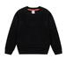 Kids Swaetshirts Hoodies Kids Child Solid Patchwork Long Sleeve Cotton Round Collar Pullover Tops S Clothes Top Blouse Black 6 Years-7 Years