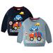 Godderr Boys Cotton Crewneck Sweatshirts for Toddler Kids Cartoon Sweatshirts Car Autumn Winter Tops Casual Sweater for 1-10Y