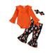 Canis Adorable Girls Halloween Costume Set with Long Sleeves Romper and Flared Pants Headband