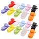 Baby pacifier clips 50pcs T-shape Plastic Baby Dummy Pacifier Clips Badge Clips Bib Holders (Random Color)