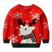 Little Little Children rn Tops Christmas Boys Girls Winter Long Sleeve Cartoon Deer Knit Sweater Warm Sweater Clothes Party Weekend Tops For Little Children