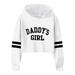 Kids Swaetshirts Hoodies Kids Casual Loose Active Full Sleeves Hooded Short Pullover Letter Print Striped Teen Crop Tops Tops Top Blouse White 10 Years-12 Years