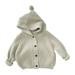 Baby Sweater Children S Hooded Knitwear 0 6 Years Old Fall Winter Boys Girls Solid Color Cardigan Thick Coat Top Sweatshitr Grey 4 Years-5 Years