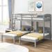 Harriet Bee Hanai Twin Over Triple Bunk Bed Wood in Brown/Gray | 65.98 H x 79.69 W x 96.78 D in | Wayfair 5C39C6C4029B451D91DB67D5823184C0