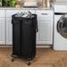 Rebrilliant Metal Rolling Laundry Hamper w/ Handles Metal in Black | 30.7 H x 16.53 W x 12.59 D in | Wayfair E12862137EE449799DC6FCB29EB6C16C