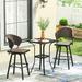 Arlmont & Co. Serria Square 2 - Person 28" Long Bar Height Outdoor Dining Set w/ Cushions in Black | 38 H x 28 W x 28 D in | Wayfair