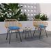 George Oliver Koria Round 2 - Person 21" L Outdoor Conversation Set w/ Cushions in Blue/Yellow | 21 W x 16.2 D in | Wayfair