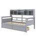 Red Barrel Studio® Twin Size Daybed, Wood Slat Support, w/ Bedside Shelves & Two Drawers Wood in Gray | 49.4 H x 41.7 W x 79.1 D in | Wayfair