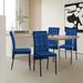 Mercer41 Laoise Tufted Metal Side Chair Dining Chair Upholstered/Velvet/Metal in Blue/Black | 37.5 H x 16.5 W x 16 D in | Wayfair