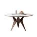 Corrigan Studio® Round table rock panel dining table Nordic modern minimalist dining table Wood in Brown/Gray/White | Wayfair