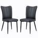 Wrought Studio™ PU Leather Dining Chair Set of 2 Faux Leather/Wood/Upholstered/Metal in Black | 35 H x 17.7 W x 17.3 D in | Wayfair