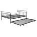 Latitude Run® Twin Size Metal Daybed w/ Twin Size Trundle Bed Metal in Black | 34.1 H x 82.4 W x 56.2 D in | Wayfair